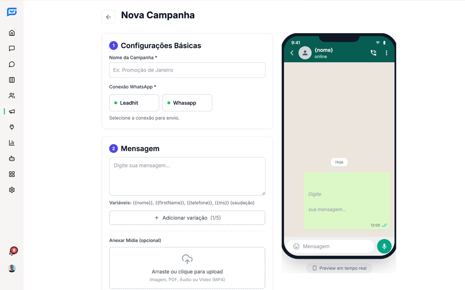 Disparo de Campanhas